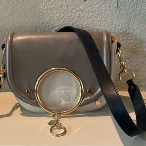 See By Chloe Taupe and Black Crossbody Bag